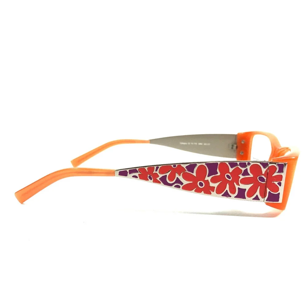 Yves Cogan Eyeglasses Frames YC 779 ORG Orange Red Purple Floral 52-17-130